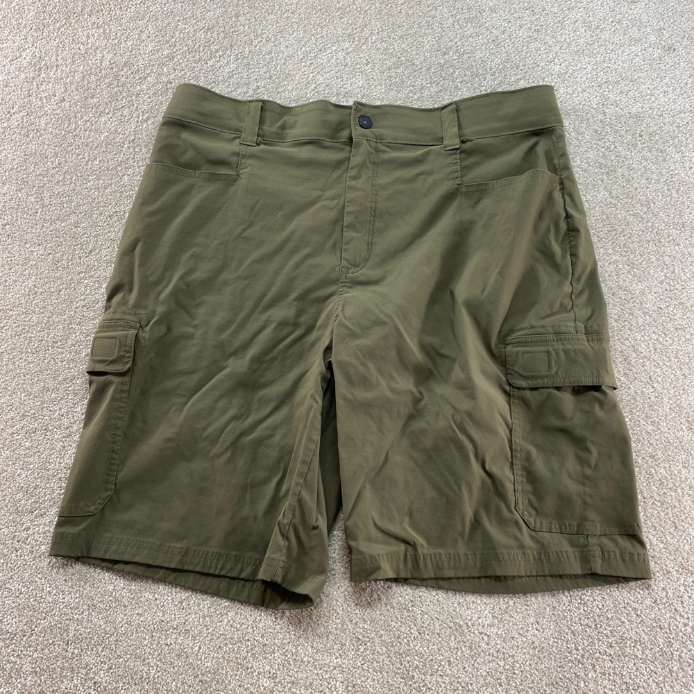 Orvis Cargo Shorts Mens‎ 38 Olive Green Stretch Nylon Hiking Outdoor